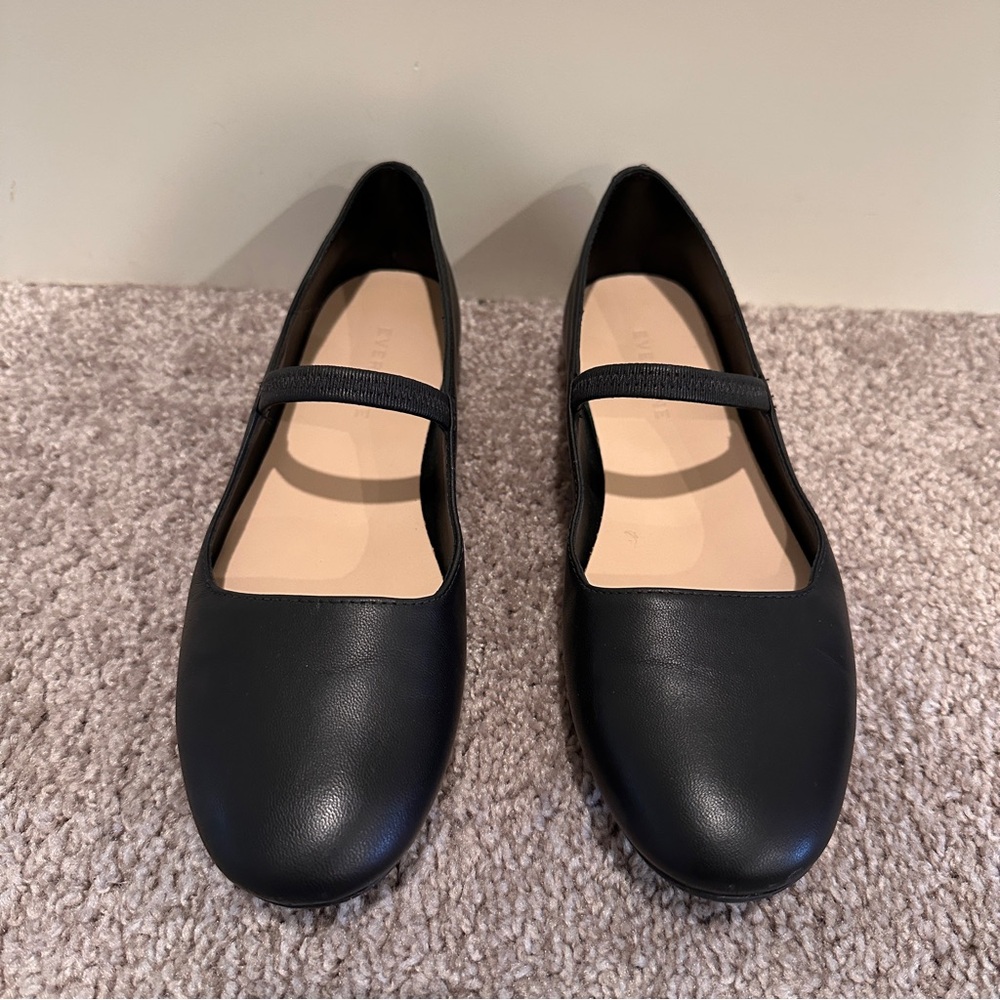 Everlane The Mary Jane in Nappa Black Leather 5.5